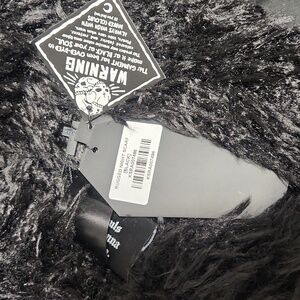Killstar Fluffy Furry Black Scarf Goth Wrap Winter Punk Fur Avante Garde Glam